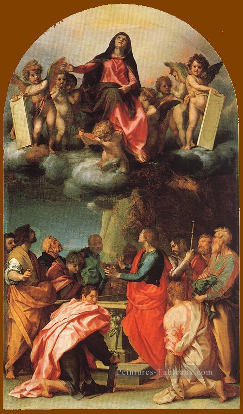 Assomption de la Vierge renaissance maniérisme Andrea del Sarto Peintures à l'huile